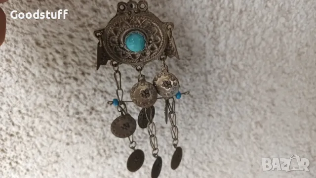 Възрожденски накит,тюркоаз,забодка,трепка,бодка,игла,сачан,носия, снимка 2 - Антикварни и старинни предмети - 50421993