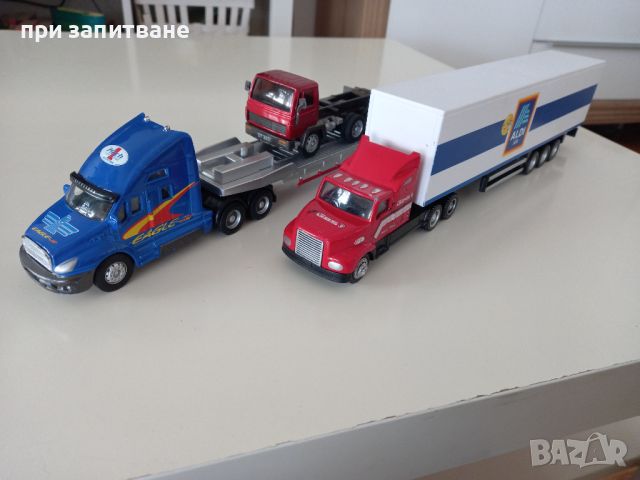Камион, камиончета големи, метални, ТИР и платформа, ремаркета пластмасови, 35-36 см.