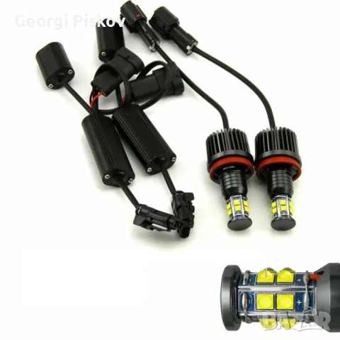 Комплект LED крушки H8 120W за фабрични ангелски очи - бели за BMW