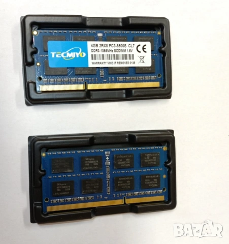 Лаптоп Памет Laptop RAM 4GB DDR3L 1066MHz 1.35V SODIMM Intel/AMD TECMIYO 2RX8 PC3-8500S CL7 SO-DIMM, снимка 3 - Комплекти за видеонаблюдение - 32347304