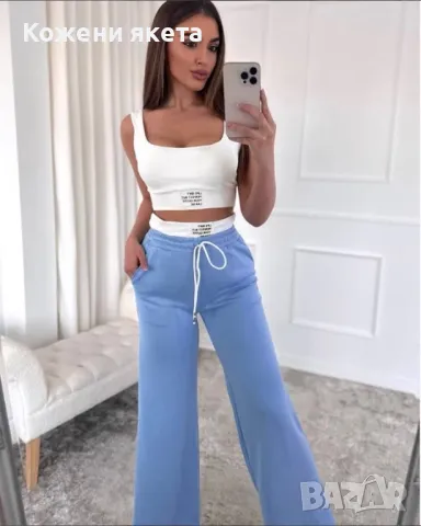 Страхотни комплекти панталон с висока талия и топ, снимка 3 - Комплекти - 49919094