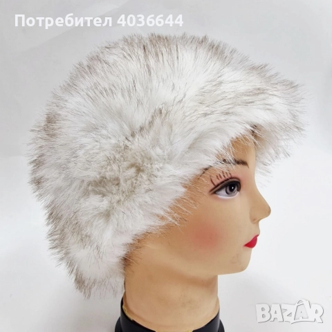 Дамска шапка с дълъг пухкав косъм – топлина и класа през зимата, снимка 4 - Други - 52693066