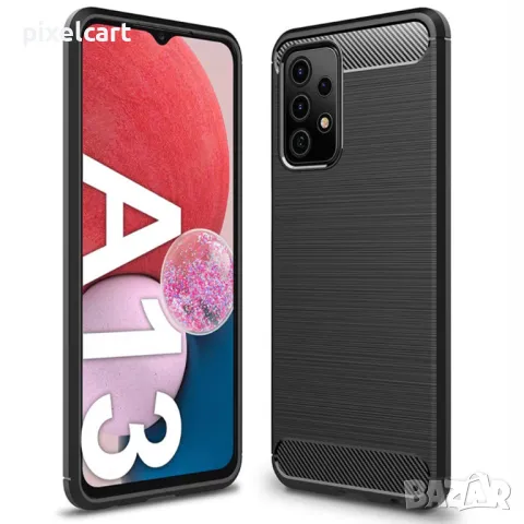 Силиконов Калъф Carbon Fibre Brushed за Samsung Galaxy A13 4G, Черен, снимка 1 - Калъфи, кейсове - 47955725