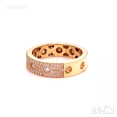 Златен дамски пръстен 5,22гр. размер:58 14кр. проба:585 модел:36989-1, снимка 3 - Пръстени - 53561878
