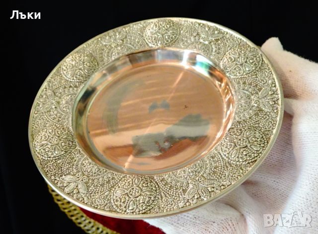 Посребрена медна чаша с чиния,вълшебство. , снимка 9 - Антикварни и старинни предмети - 45912783
