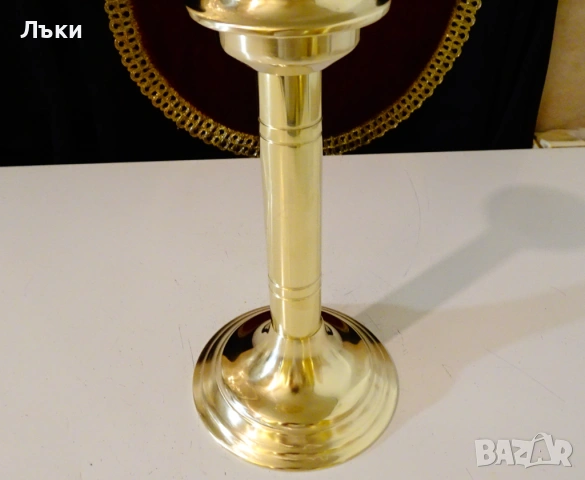 Бронзов свещник с механизъм 26 см.,580 гр. , снимка 6 - Антикварни и старинни предмети - 54101683