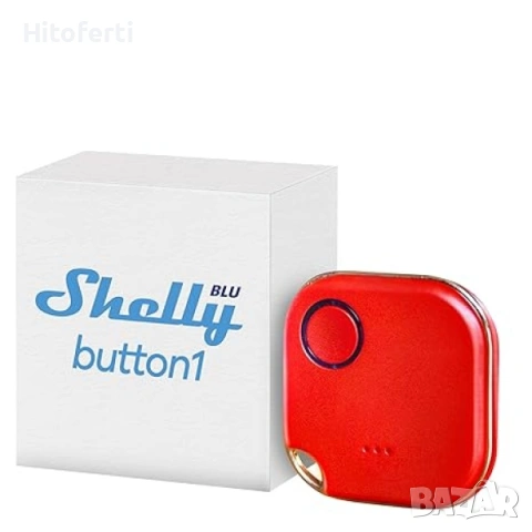 Управляван бутон Shelly BLU Button1 Red, Bluetooth