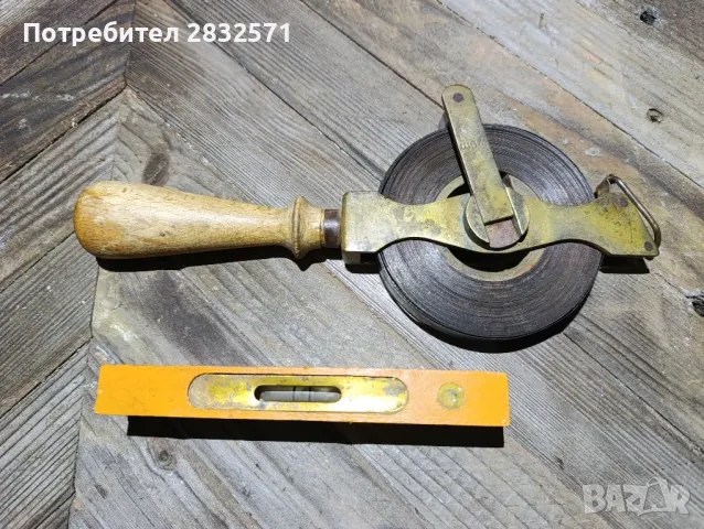 нивелир и месингова рулетка от соца, снимка 4 - Антикварни и старинни предмети - 49911114