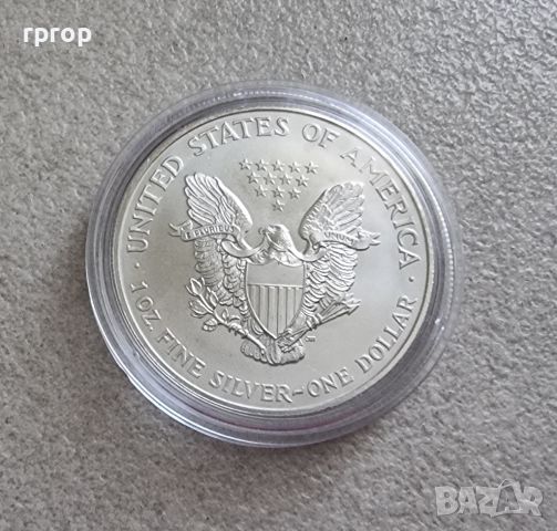 САЩ. 1 сребърен долар. 1998 година. Американски сребърен орел Сребро 0.999., снимка 1 - Нумизматика и бонистика - 45199625