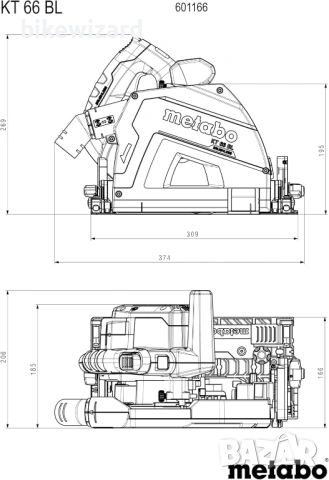Циркулярен трион Metabo KT 66 BL 1200W Max. дълбочина на рязане 66 мм безчетков мотор  НОВ, снимка 4 - Други инструменти - 53542280
