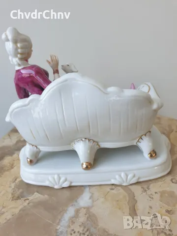 2бр Leonardo Uniart статуетки 20-26см/ЛЕОНАРДО японска порцеланова фигура/дама с кученце/рибарка, снимка 6 - Статуетки - 46924889