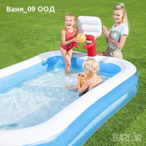 Детски надуваем басейн с 2 баскетболни коша , снимка 4 - Басейни и аксесоари - 50597218