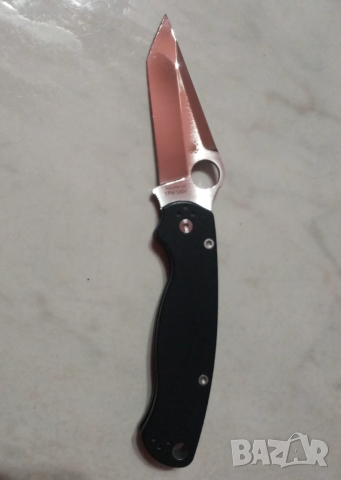 Сгъваем нож Spyderco Paramilitary 2 Exclusive Tanto, снимка 3 - Ножове - 52805001