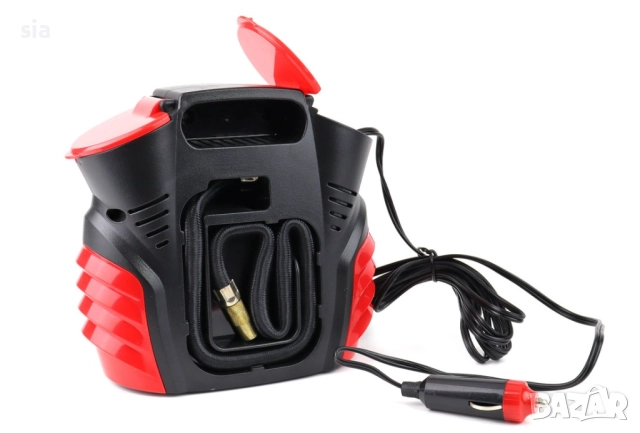 Компресор за автомобил с цифров манометър и LED светлина 12V ACOMP-16, снимка 2 - Аксесоари и консумативи - 52373875