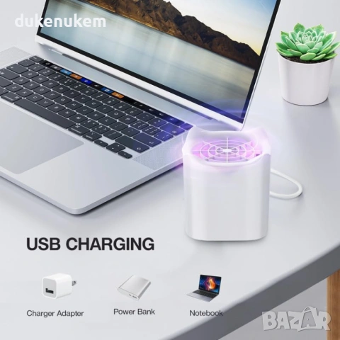USB електрическа лампа против комари с UV светлина и вентилатор, снимка 3 - Друга електроника - 53094527