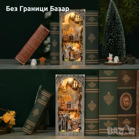 Нов Миниатюрен Книжарски Инсерт с LED Светлини, 3D Пъзел за възрастни, снимка 5 - Други - 47431694