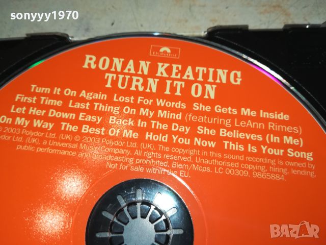 RONAN KEATING CD 1605241358, снимка 6 - CD дискове - 45763802