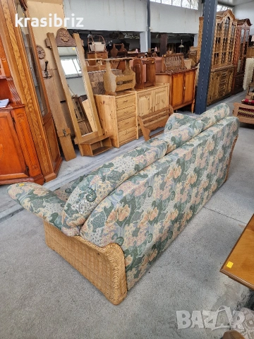 Диван 3-ка -Естествен Ратан-внос от Германия!, снимка 3 - Дивани и мека мебел - 53897329