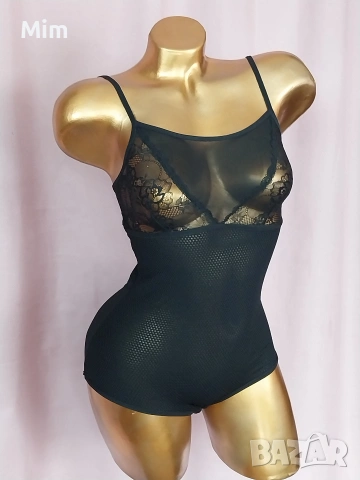 S Черно дантелено боди , снимка 9 - Бельо - 54249121