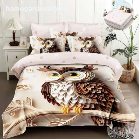 Флорален спален комплект с ластик 100% памук 200x230 / 180x200, снимка 6 - Спално бельо - 54094912