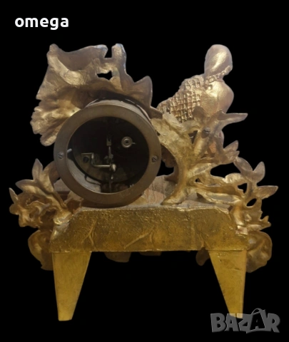 Френски Позлатен Каминен Часовник , снимка 6 - Антикварни и старинни предмети - 53431204