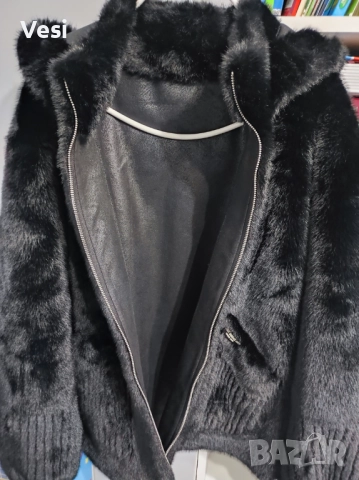 Пухено палто с качулка еко косъм ново, снимка 10 - Якета - 52267357