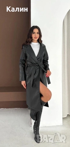 Дамско дълго,кожено палто - 33€