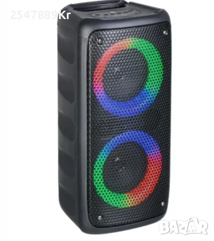 Преносима колона 2 х 3" КТS-1527, 20W, Bluetooth, FM, LED светлина, снимка 3 - Bluetooth тонколони - 47623604