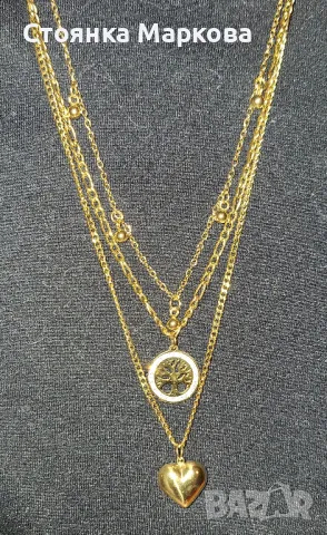 Ново колие от медицинска стомана-тройно, снимка 2 - Колиета, медальони, синджири - 49333179