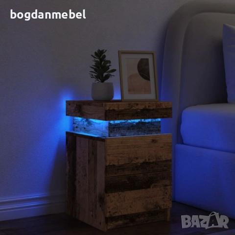 Sonata H Нощно шкафче с LED, старо дърво