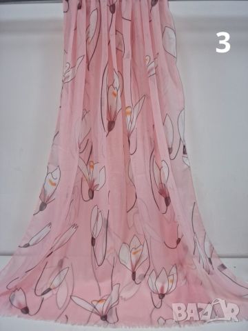 Дамски шал с флорални шарки 1.80х0.90см, снимка 3 - Шалове - 45664234