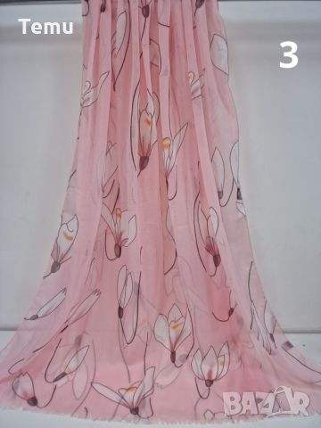 Дамски шал с флорални шарки 1.80х0.90см, снимка 5 - Шалове - 46411703