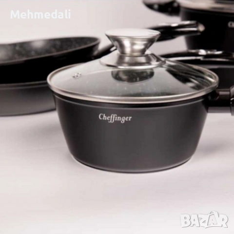 Комплект съдове за готвене Cheffinger – 10 части, снимка 4 - Съдове за готвене - 53168872