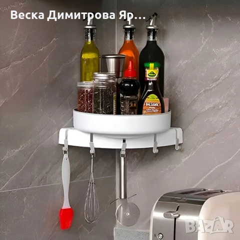 Въртяща се ъглова поставка за баня или кухня, снимка 8 - Други стоки за дома - 52920107