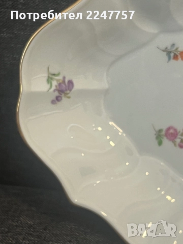 Овално плато порцелан Meissen, снимка 5 - Антикварни и старинни предмети - 51522467
