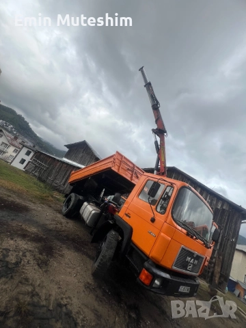 Man 17.232 4x4 самосвал с кран , снимка 10 - Камиони - 50562779