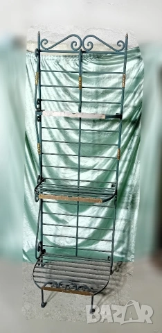 Ковано желязо и месинг стелаж, етажерка, витрина French Baker Rack