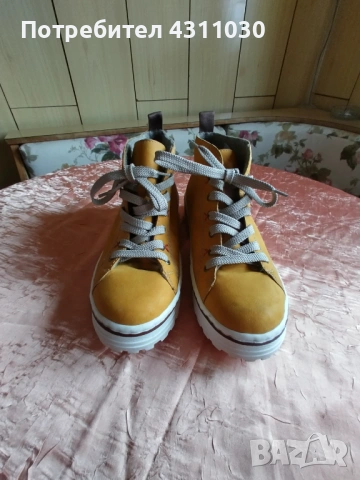 Дамски боти Rieker номер 40 като ново, оранжеви, снимка 3 - Дамски ботуши - 53391588