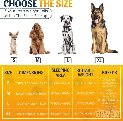 paradise pets легло за кучета, миещо се и супер меко с неплъзгащо се дъно, 97cmx71cmx16 cm, сиво, снимка 5 - За кучета - 49709461