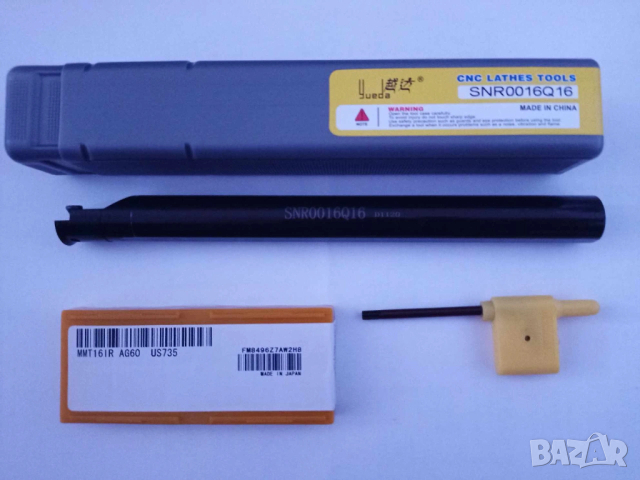 Комплект стругарски нож SNR0016Q16 с 10 пластини 16IR AG60 и ключ, снимка 2 - Стругове - 53926569