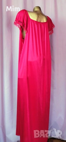5XL Червена, дълга, сатенена нощница , снимка 4 - Нощници - 53980358