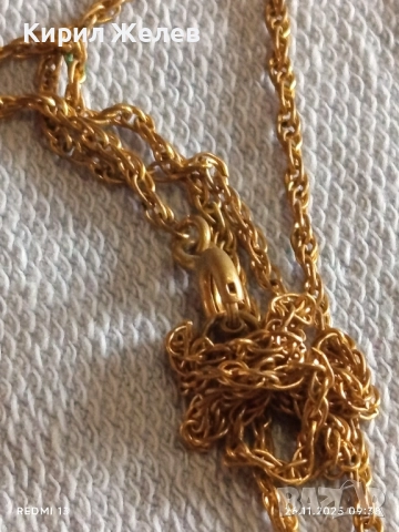 КОЛИЕ СТАРИННО РАЗКОШНО ПОЗЛАТЕНО ФИННА РЪЧНА МАЙСТОРСКА АЖУРНА ИЗРАБОТКА 52321, снимка 9 - Колиета, медальони, синджири - 52544998
