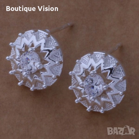 Нови сребърни обици - 2 вида, снимка 5 - Обеци - 13442879