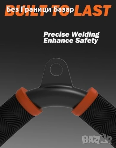 Нова Трицепс V-щанга за скрипец – оранжева, гумени дръжки за спорт, снимка 4 - Фитнес уреди - 53694456