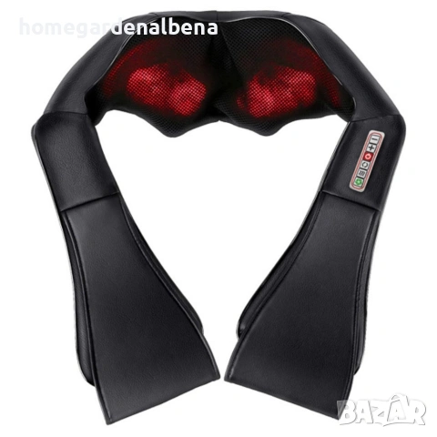 Безжичен 4D шиацу масажор с инфрачервено затопляне, 12 масажни точки, за врат и гръб, снимка 6 - Масажори - 54142598