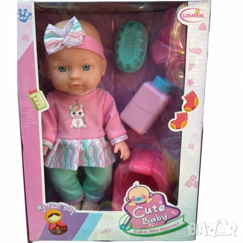 Кукла Сладко бебе - В комплект с шише, гърне и други аксесоари, снимка 6 - Кукли - 52040667