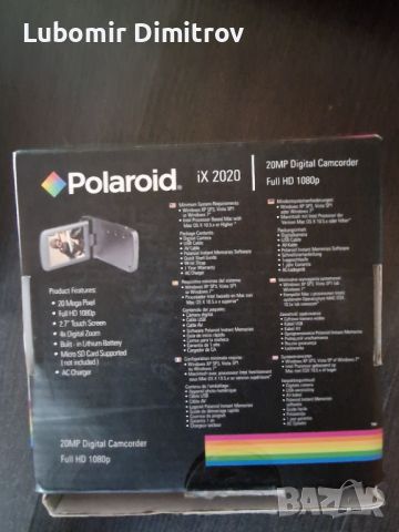 Цифрова видеокамера Polaroid Ix2020 Full HD 1080P 20 MP 4x, снимка 6 - Фотоапарати - 46468648