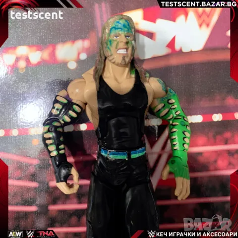 Екшън фигура WWE Jeff Hardy Deluxe Aggression Custom Green Джеф Харди Делюкс играчка, снимка 1 - Фигурки - 48361523