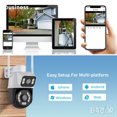 8MP PTZ WiFi IP Камера за Сигурност с Двоен Обектив, Цветно Нощно, снимка 3 - HD камери - 47415500