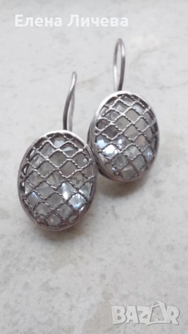 Сребърни обеци с циркони , снимка 3 - Обеци - 53596445